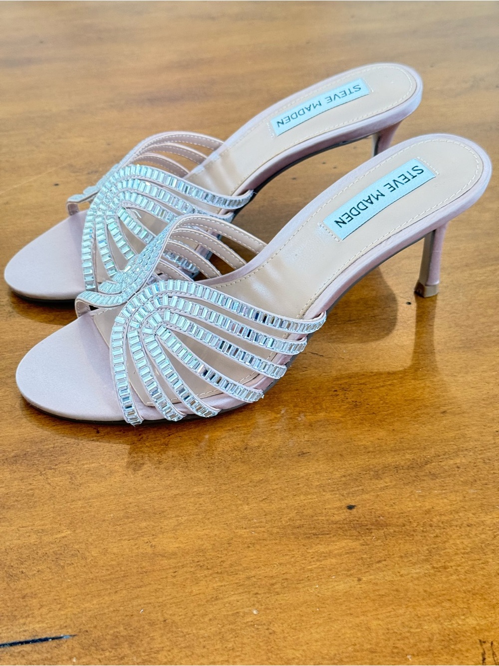 Steve Madden Nude Rhinestone Heels
